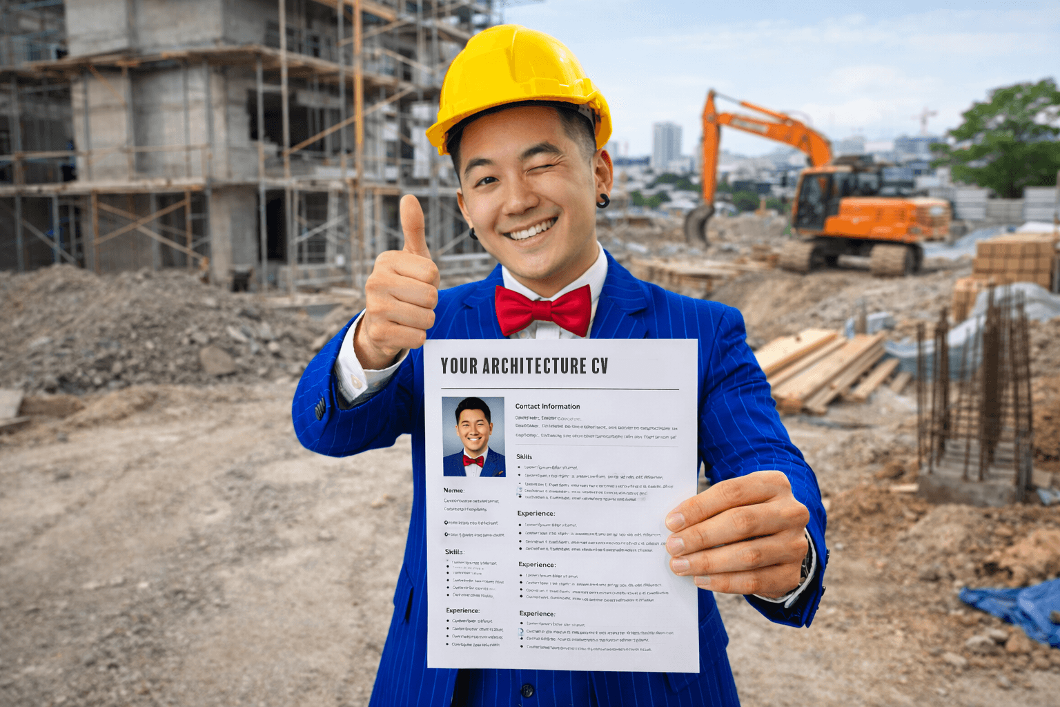 Freddy on a construction site