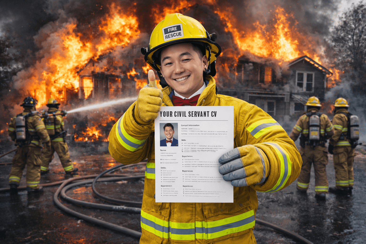 Freddy as a firefighter