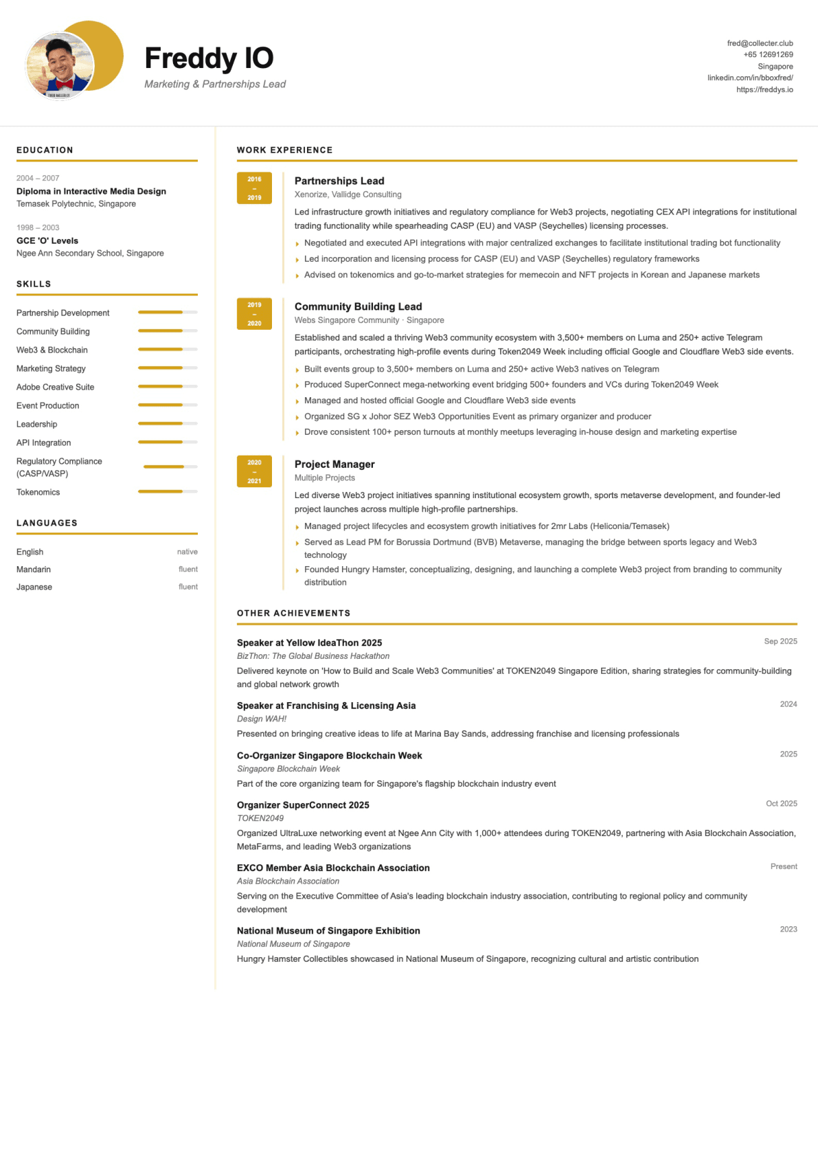 Creative CV style preview